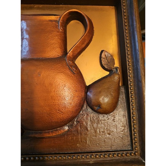 Vintage 3D Copper Wall Hanging Copper Craft Guild Fruit Still Art - Picture 5 of 9